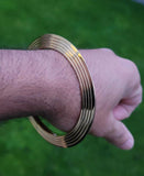 Sikh kara brass chakri singh kaur lines design punjabi gold look kada bangle j15