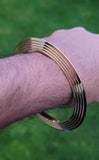 Sikh kara brass chakri singh kaur lines design punjabi gold look kada bangle j15