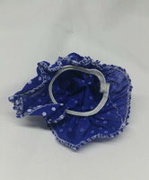 Sikh punjabi blue dots kids baby jooda rumal juda head top knot elastic roomal