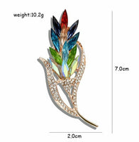 Stunning diamonte gold plated vintage look wheat twig christmas brooch pin c4