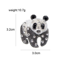 Stunning panda vintage look silver plated retro celebrity brooch broach pin gg11
