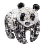 Stunning panda vintage look silver plated retro celebrity brooch broach pin gg11