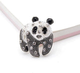 Stunning panda vintage look silver plated retro celebrity brooch broach pin gg11