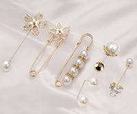 Six piece brooch set vintage look design queen broach gold plated pin new ggg104