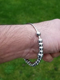 Steel Meditation Beads Bracelet Simrana Kara Prayer Mala Kada Praying Bangle H16