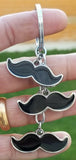 Sikh punjabi moustache singh kaur khalsa stainless steel key chain key ring pp
