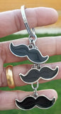 Sikh punjabi moustache singh kaur khalsa stainless steel key chain key ring pp