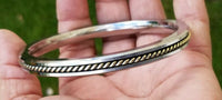 Sikh kara stainless steel twisted brassedge flat kada singh kaur karra bangle w3