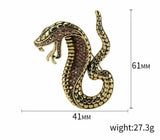 Stunning vintage look gold plated big cobra snake design brooch broach pin b48oc