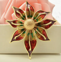 Stunning vintage look gold plated retro flower celebrity brooch broach pin ggg10