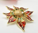 Stunning vintage look gold plated retro flower celebrity brooch broach pin ggg10