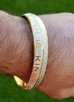 Singh is King Kara Gold Plated Kada Sikh Khalsa Bracelet Moustache Bangle AA9