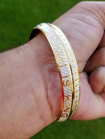 Singh is King Kara Gold Plated Kada Sikh Khalsa Bracelet Moustache Bangle AA9