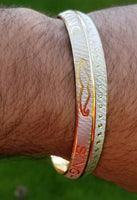 Singh is King Kara Gold Plated Kada Sikh Khalsa Bracelet Moustache Bangle AA9