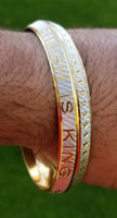 Singh is King Kara Gold Plated Kada Sikh Khalsa Bracelet Moustache Bangle AA9