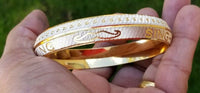 Singh is King Kara Gold Plated Kada Sikh Khalsa Bracelet Moustache Bangle AA9