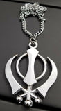 Stainless steel khanda pendant Sikh Car Rear Mirror Hanger punjabi singh kaur Necklace