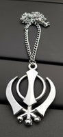 Stainless steel khanda pendant punjabi sikh singh kaur car rear mirror hanger