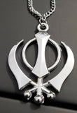 Stainless steel khanda pendant Sikh Car Rear Mirror Hanger punjabi singh kaur Necklace