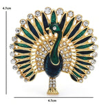Peacock brooch gold plated broach colourful stones celebrity design queen pin s3