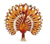 Peacock brooch gold plated broach colourful stones celebrity design queen pin s3