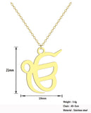 ੴ  Ek Onkar Pendant Stainless Steel Sikh Necklace Gold or Silver colour S21 Gift Unisex Singh Kaur