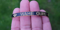 Sikh waheguru kara laser engraved khanda sikh kaur singh bangle black kada j18