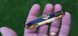 Waheguru Kara Laser Engraved Khanda Black Gold Sikh Kada Singh Kaur Bracelet J18 Unisex Gift