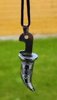 Stainless steel or gold tone sikh singh kaur sword khanda engraved pendant aa