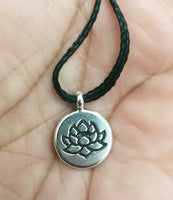 Small stunning stainless steel evil eye protection lotus hindu budha pendant ff3