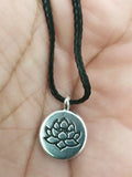 Small stunning stainless steel evil eye protection lotus hindu budha pendant ff3