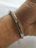 Stainless Steel Kara One Edge Sikh Kada Punjabi Traditional Singh Kaur Design F5 Bangle