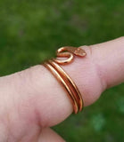 Pure Copper Snake Ring adjustable Sadhguru ring evil eye protection hindu lucky K