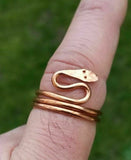 Pure Copper Snake Ring adjustable Sadhguru ring evil eye protection hindu lucky K