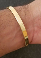 New gold plated laser engraved khandas sikh singh khalsa kara bangle kada d11