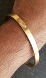 Sikh Kara Gold Plated Laser Engraved Khanda Bracelet Kada Unisex Karha New D11