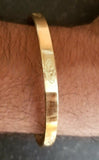 Sikh Kara Gold Plated Laser Engraved Khanda Bracelet Kada Unisex Karha New D11