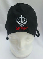 Sikh punjabi turban patka pathka singh khanda bandana head wrap black colour