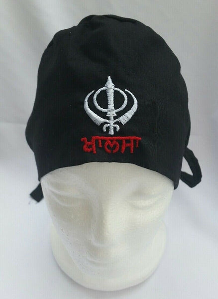 Sikh punjabi turban patka pathka singh khanda bandana head wrap black colour