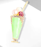Ice cream brooch celebrity broach stunning vintage look gold plated queen pin i10
