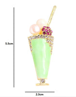 Ice cream brooch celebrity broach stunning vintage look gold plated queen pin i10