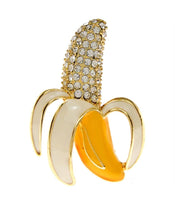 Banana brooch celebrity broach stunning vintage look gold plated queen pin i8