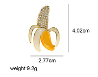 Banana brooch celebrity broach stunning vintage look gold plated queen pin i8