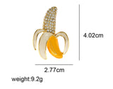 Banana brooch celebrity broach stunning vintage look gold plated queen pin i8