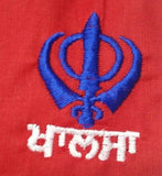 Red colour baby patka sikh punjabi turban keski singh khanda bandana head wrap
