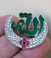 Islamic allahpoppy gold silver plated muslim soldiers british india brooch pin j