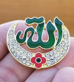 Islamic allahpoppy gold silver plated muslim soldiers british india brooch pin j