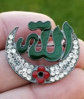 Islamic allahpoppy gold silver plated muslim soldiers british india brooch pin j