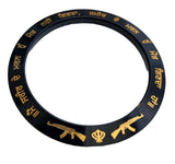 Sant bhindranwale kara gurmukhi kada black gold colour sikh singh bangle e11
