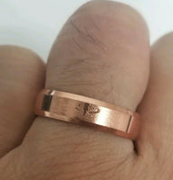 Stunning smooth engraved khanda sikh singh kaur khalsa copper colour ring challa